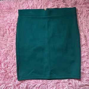 Forever 21 sz M teal green pencil skirt with zipper on the back